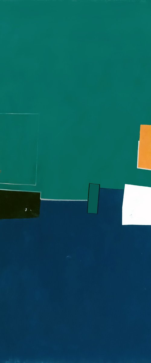 Green and blue composition III by Luis Medina