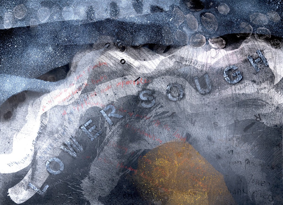 Abstract Landscape Painting By Elizabeth Anne Fox, 40 X 30, Watershed: Sough, Original Artwork