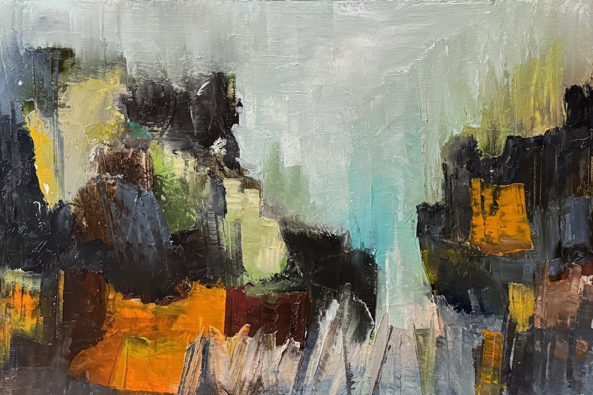 Organic Abstract Oil Painting By Lola Jovan, 18 X 12", Memories Of This, Original Artwork