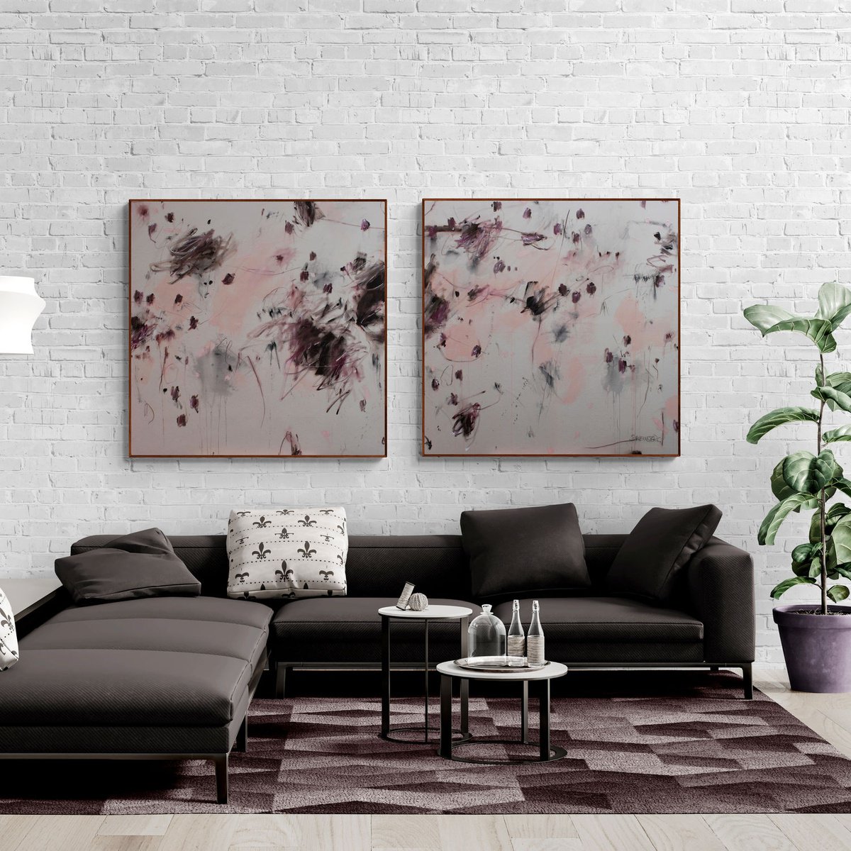 Expressive Abstract Painting By Daniela Schweinsberg, 94 X 47, Promise You Won