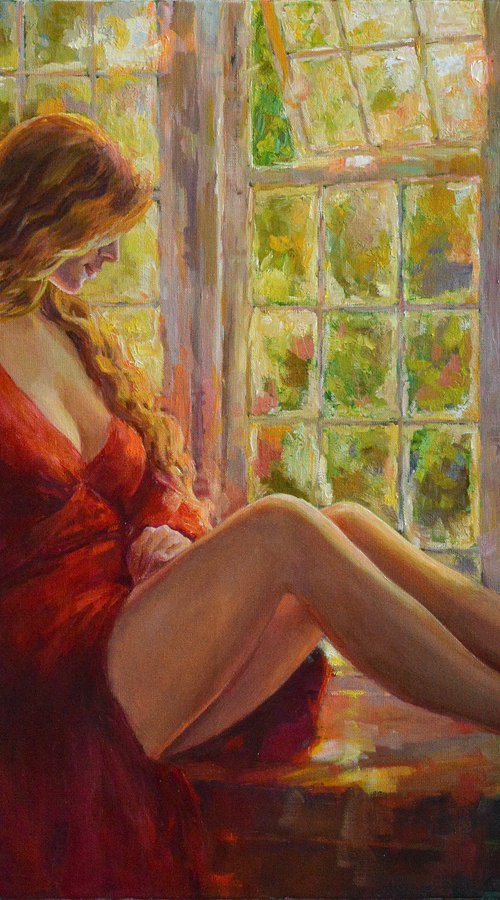 At the window, summer by Vachagan Manukyan
