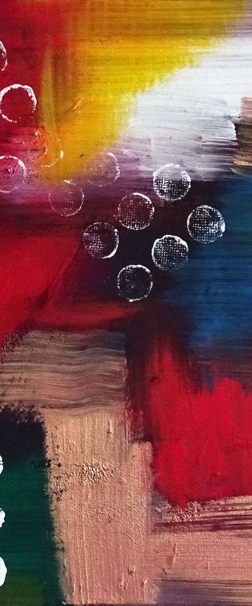 Treasure dots 3 (modern abstract painting) by Conrad  Bloemers