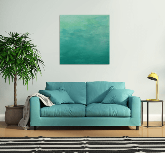 Soft Greens - Modern Abstract Expressionist Seascape