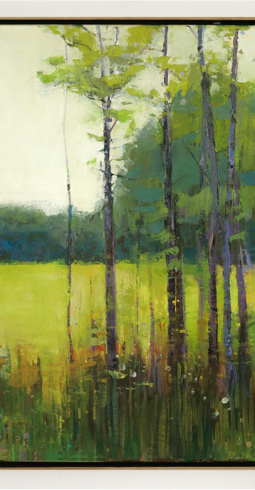 Forest Edge 30x30" 76x76cm Oil by Bo Kravchenko by Bo Kravchenko