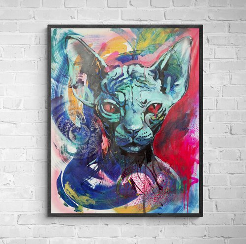 Noise of the Streets: Sphynx. 31.5 x 39,37in (80cm x 100cm) by Anatoliy Menkiv