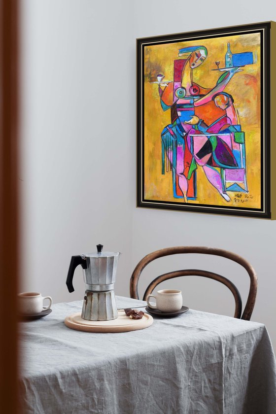 Cubist Café Scene