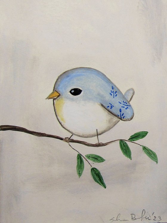 The tiny blue bird