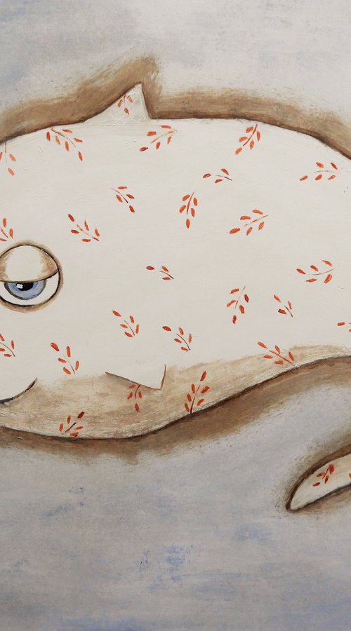 the white fish full of red leaves by Silvia Beneforti