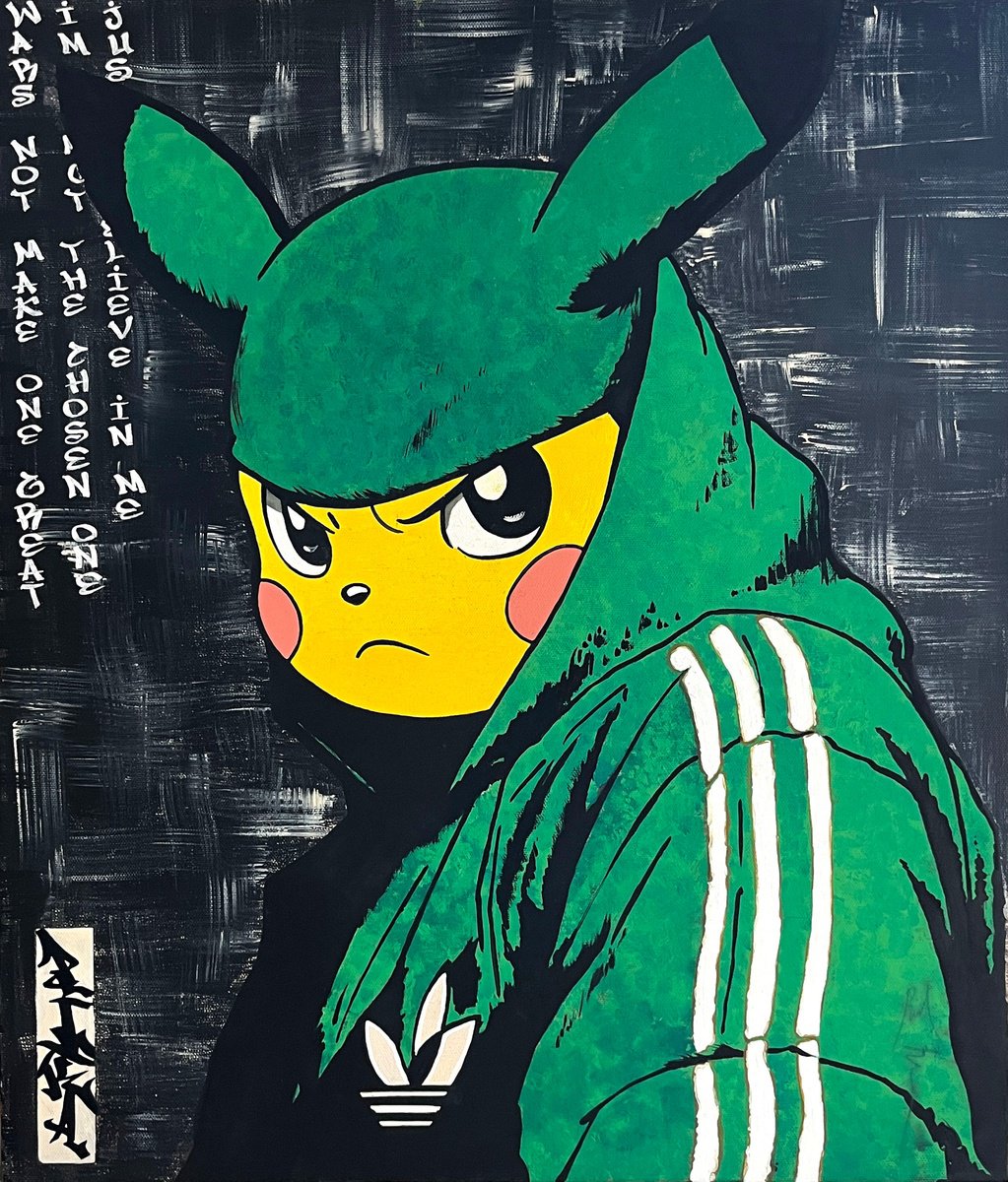 Urban And Pop Portrait Acrylic Painting By Pavs, 18 X 21", Pika, Original Artwork