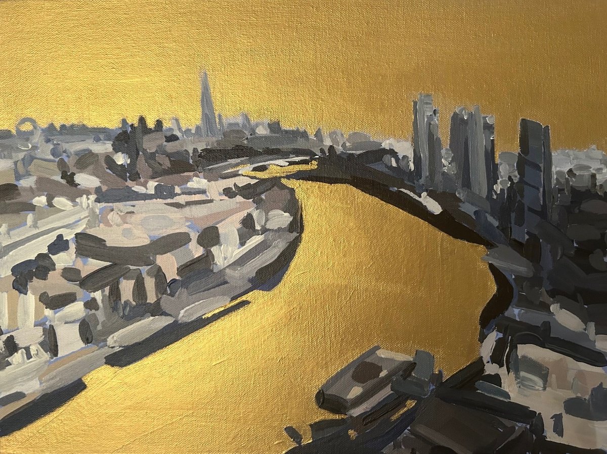 Gilded Thames 5 By Sarah Adams, 16 X 12, Artwork For Sale On Artfinder