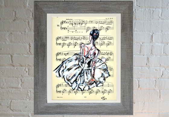 Ballerina XVI - Vintage Music Page, GIFT idea