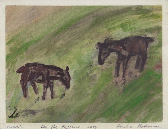 On the Pasture, 2014, acrylic on paper, 17,3 x 22,3 cm