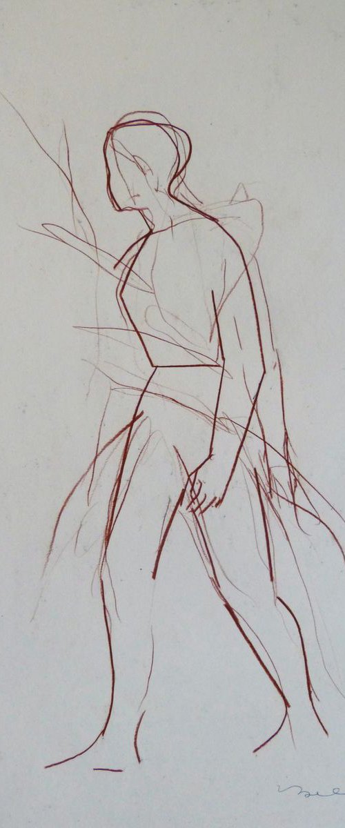 Large Figure Sketch 5, 59x42 cm by Frederic Belaubre