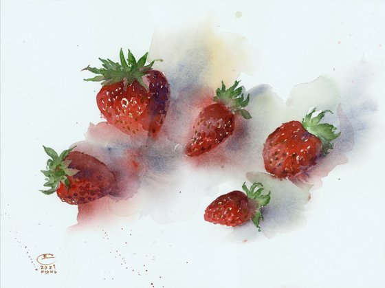 Five strawberries.