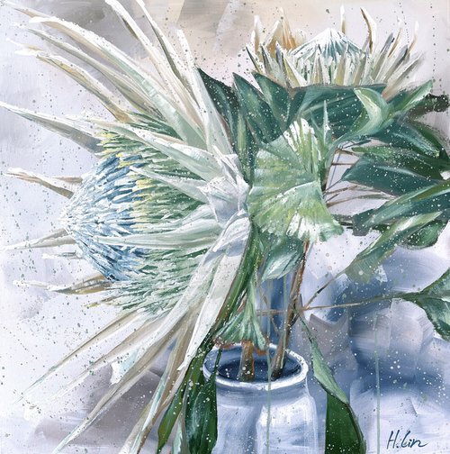 The Kingdom of White - Protea King White by HSIN LIN