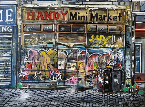 Handy mini Market - Original on canvas board by John Curtis