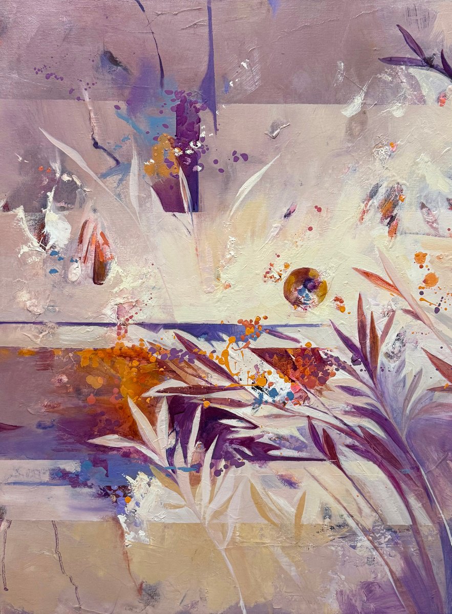 Abstract Oil Painting By Natalia Yampolskaia, 24 X 31", Harmony Of Autumn ||, Original Artwork