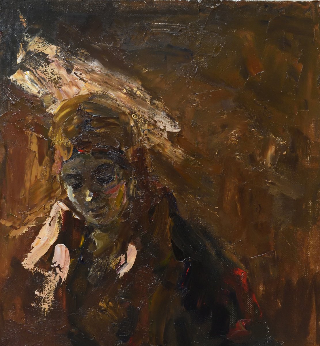 Expressive Portrait Oil Painting By Stanislava Cherkasova, 31 X 33", Anna. Variations, Original Artwork