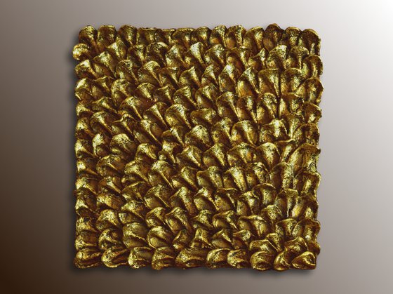 Gold Texture #S5 | Golden Leaf Wall Sculptures Set of 3