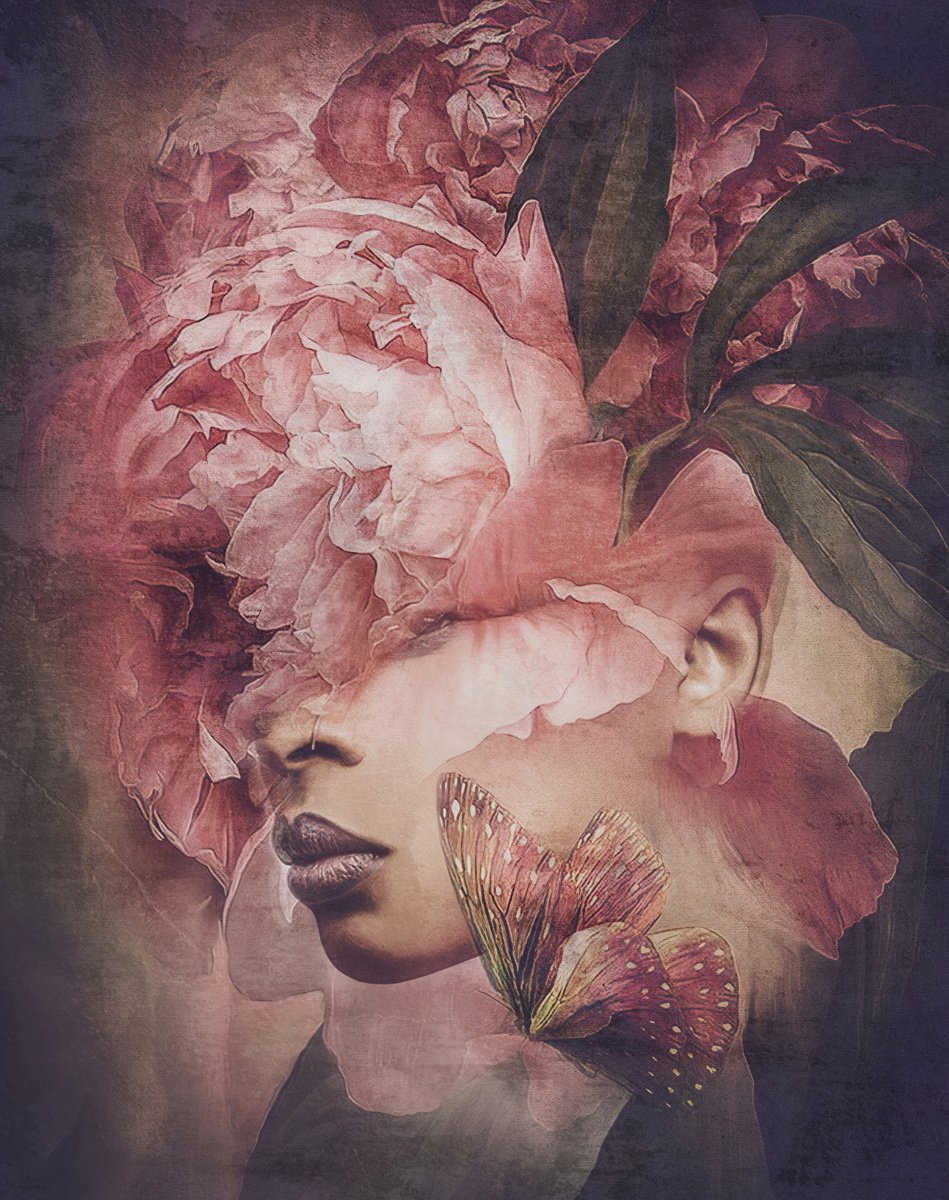 Botanical collection Vol 39. Hairart. Art portrait on canvas by Elmira Namazova