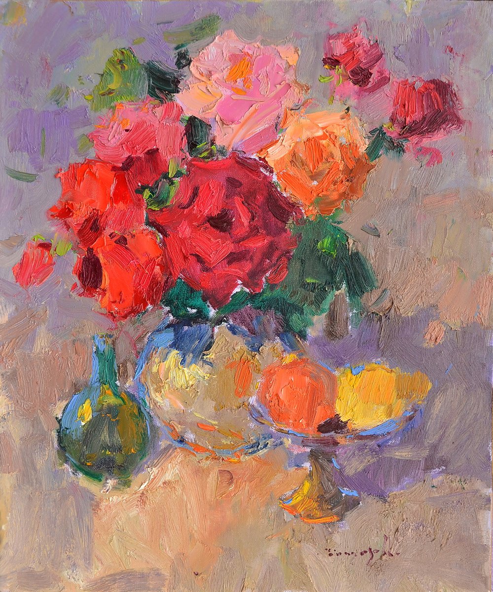 Lush Bouquet Of Roses By Alexander Shandor, 20 X 24, Artwork For Sale On Artfinder