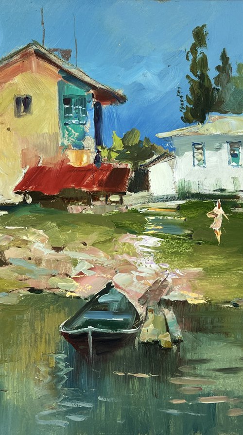 Little Dock by the Pond by Yuriy Suprunchuk