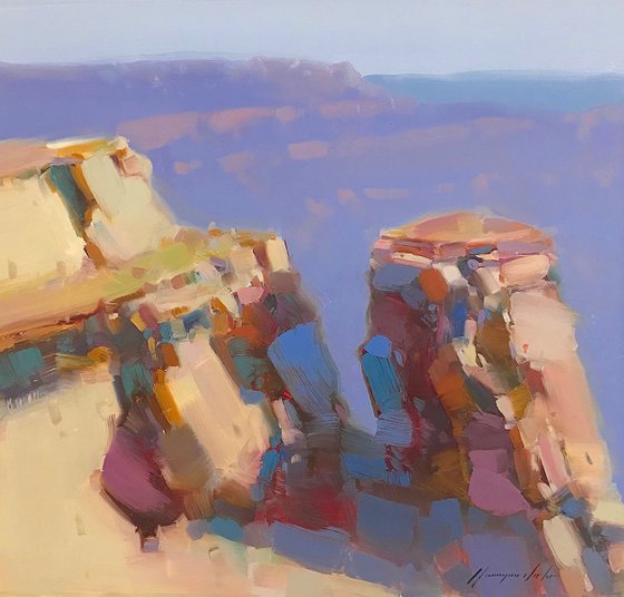 Grand Canyon, Landscape, Original oil painting, One of a kind Signed