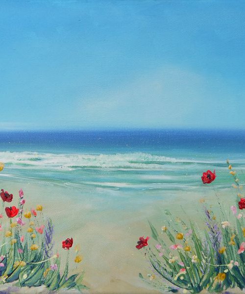 Poppies by the sea by Emma Sian Pritchard