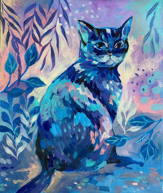Blue cat stare