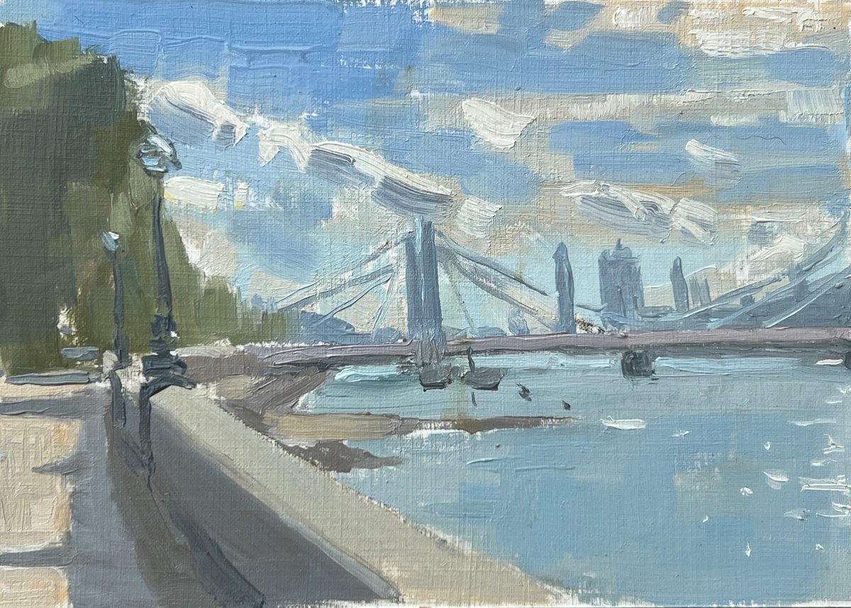 Albert Bridge mini painting by Louise Gillard