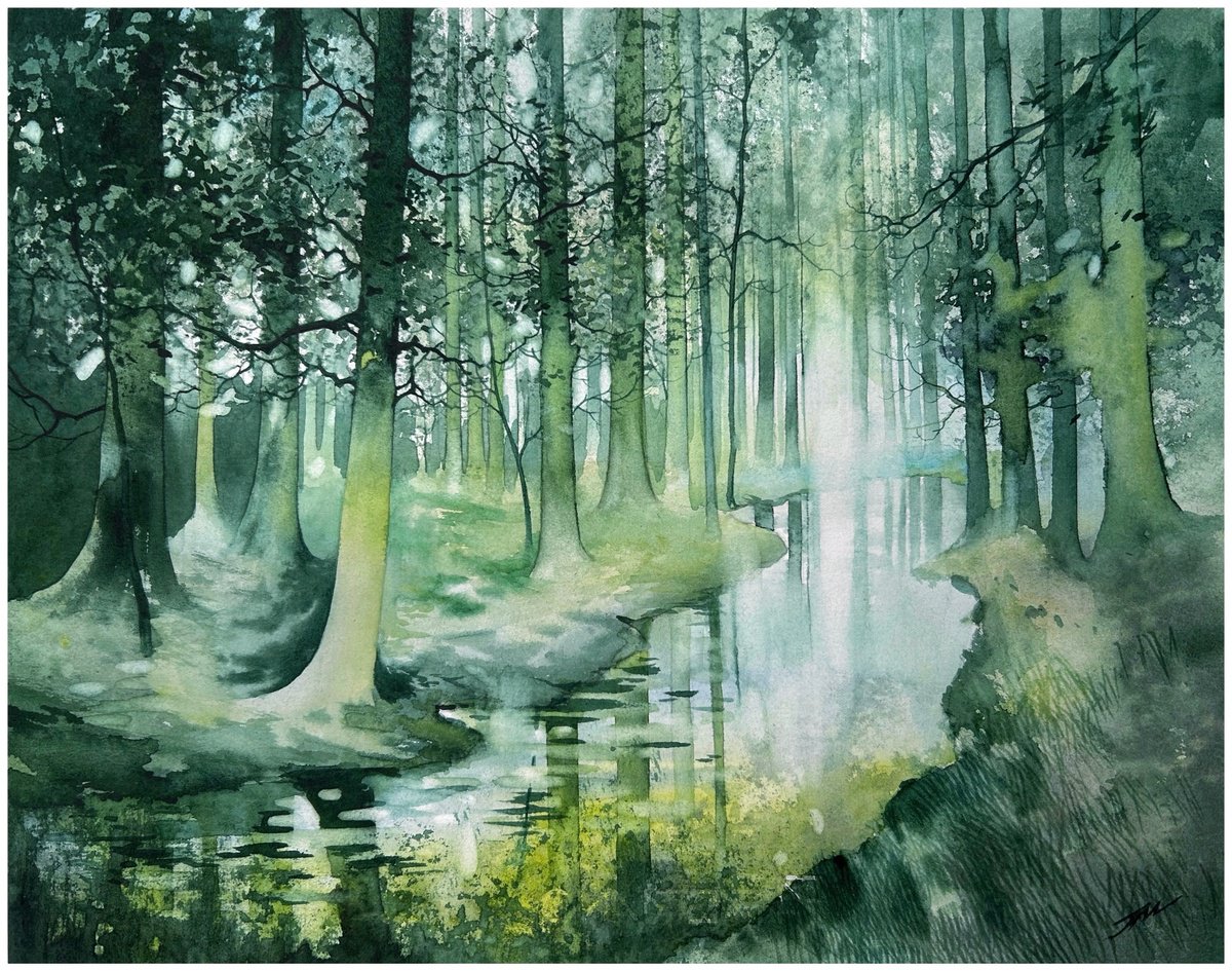 Impressionistic Watercolour , Summer Mood By Nazar Grunyka, 15 X 12, Artwork For Sale On Artfinder