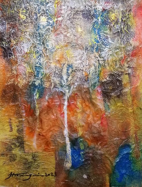 Hidden Heaven-3 (the Light Tree), Acrylic on Canvas, 28x43 cm