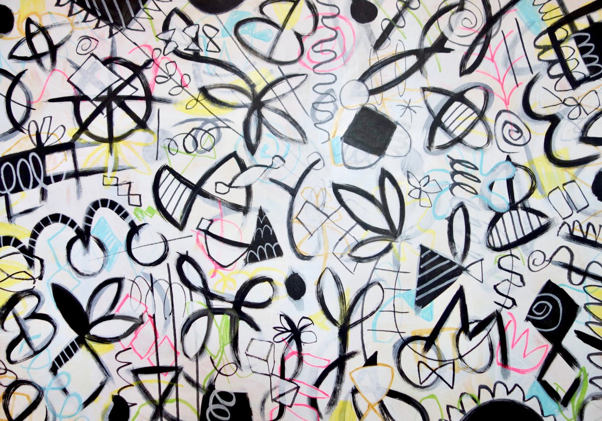 Abstract Acrylic Painting By Michelle Louis, 50 X 35", Kinetic Energy, Original Artwork