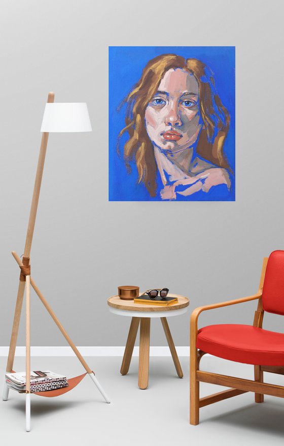Abstract woman portrait. Digital art. 60x70cm/23.6x27.5in