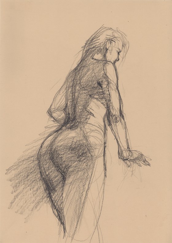 Naked model drawing