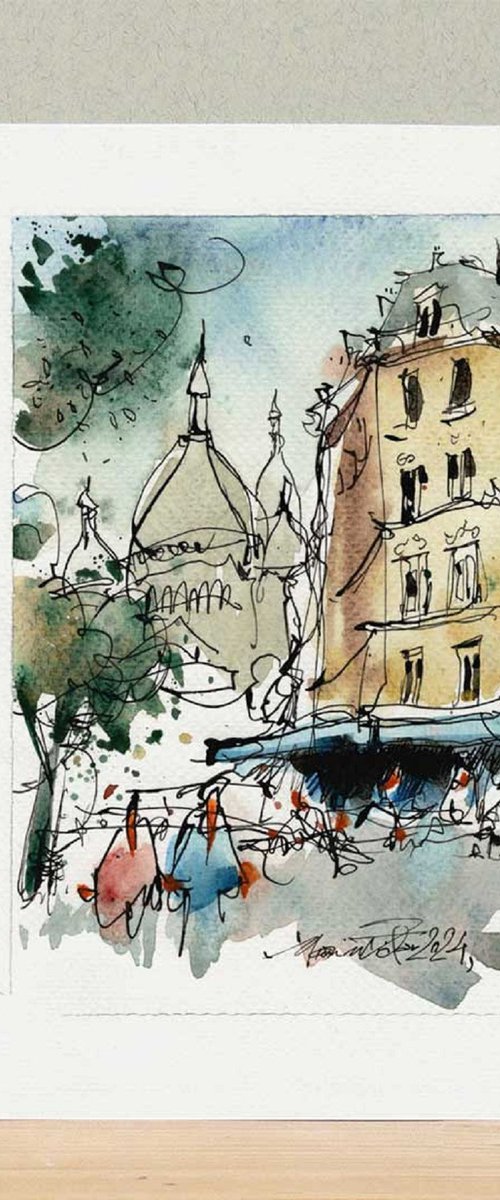 Parisian Watercolor Art by Marin Victor