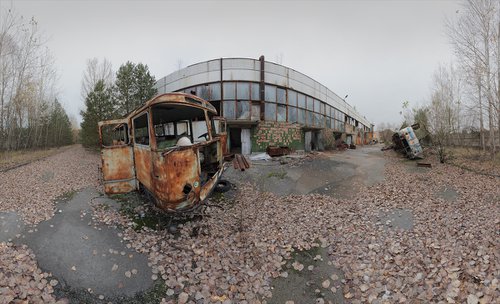 #66. Pripyat. Jupiter factory backyard 1 - XL size by Stanislav Vederskyi