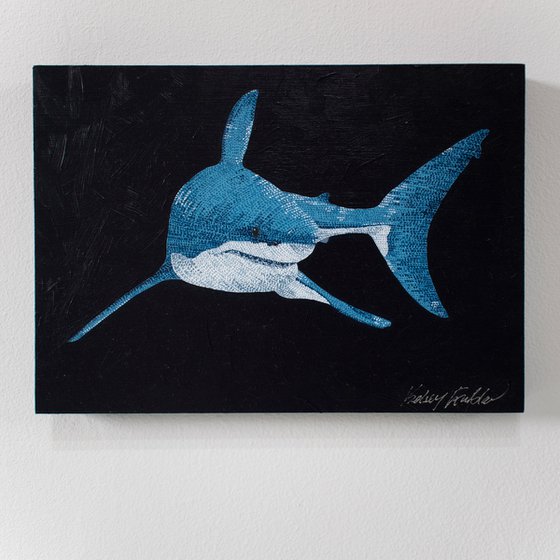 The Great White Shark - pointillism painting