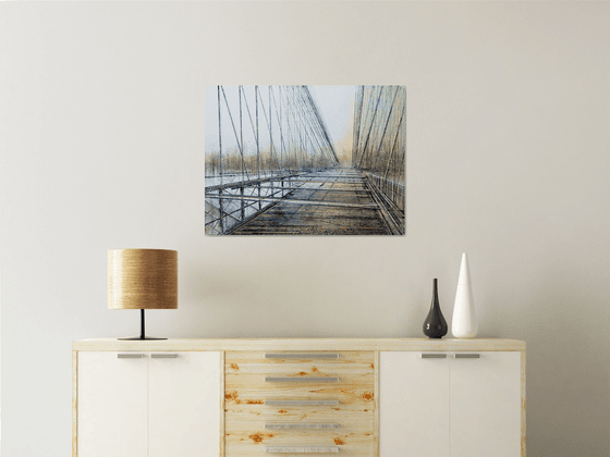 New York. The Brooklyn Bridge At Twilight