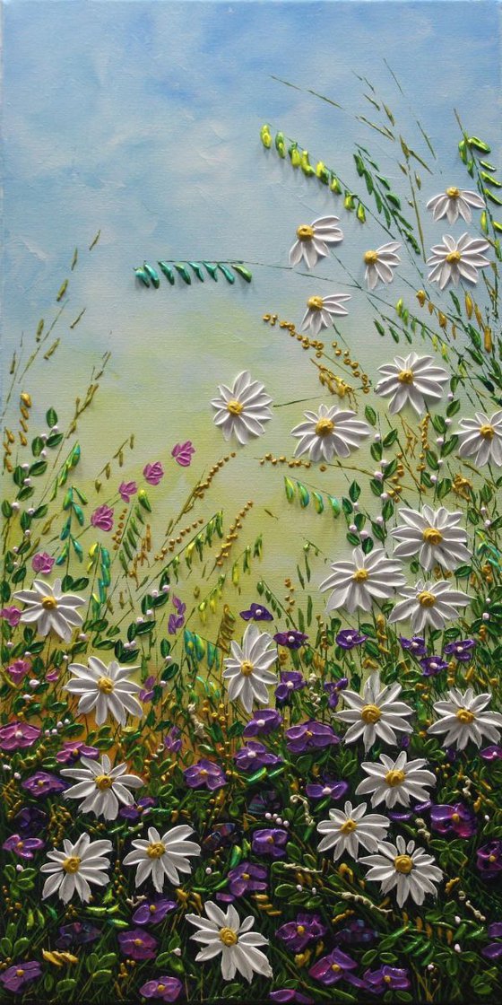 Wildflower Painting "Special Moment" 30"x 15"