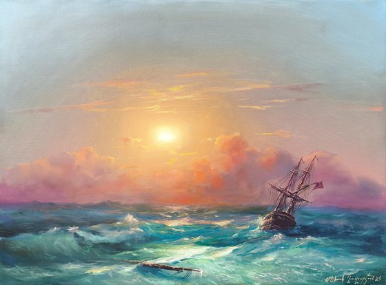 Sunset Over Turbulent Waters