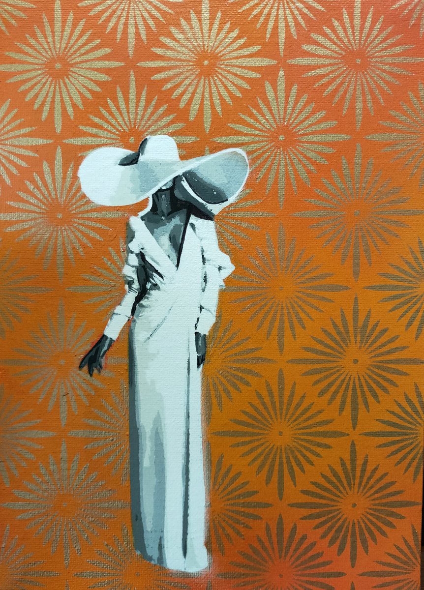 Transport Painting By Bizzy, 8 X 11, Elegant Lady, Original Artwork