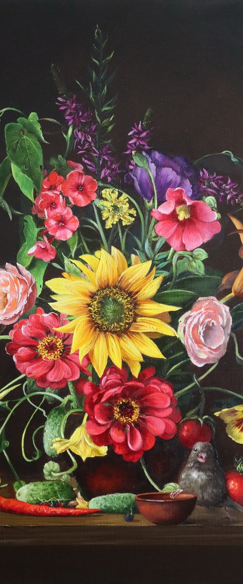 Sunflower and Garden Harvest by Natalia Shaykina