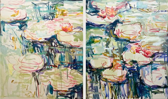 Memories of summer in Giverny. Diptych.
