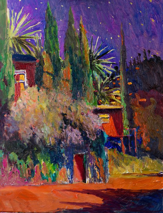 NIght in Suburbs. California