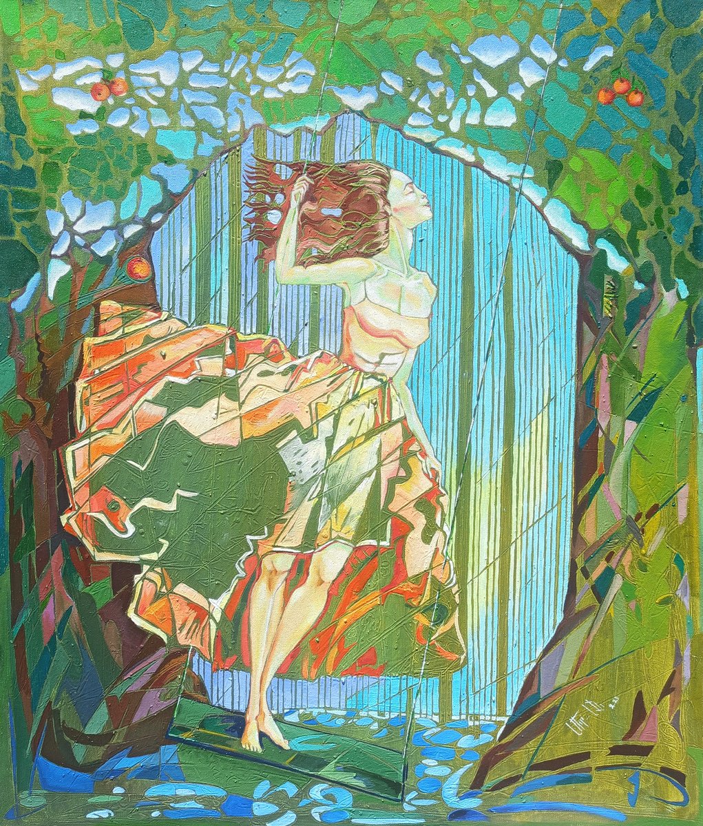 Expressive Portrait Oil Painting By Anahit Mirijanyan, 24 X 28, Pendulum, Original Artwork