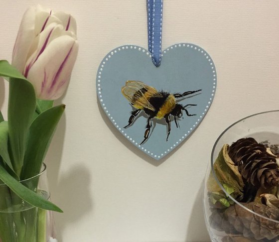 Blue bumble heart