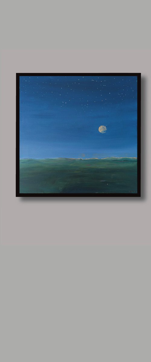 Landscape Unnamed Oil Night sky Nature by Alena Kuschnereit