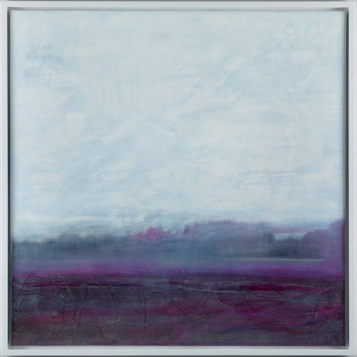Abstract Landscape Oil Painting By Victoria Curling-Eriksson, 41 X 41", Lavender, Original Artwork