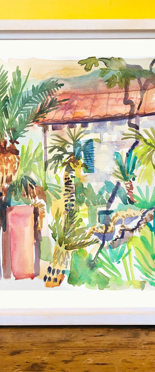 House with palms by Annie Meier